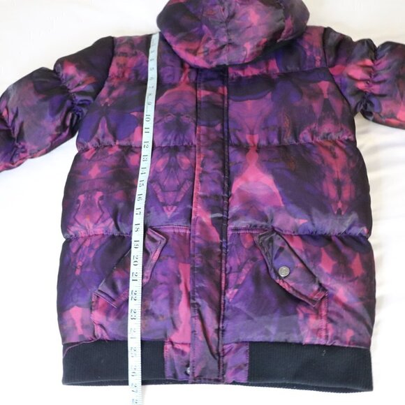 Host Pick Appaman Girls Down Puffer Jacket Hip Length Hooded Purple Black 14 - Picture 14 of 16